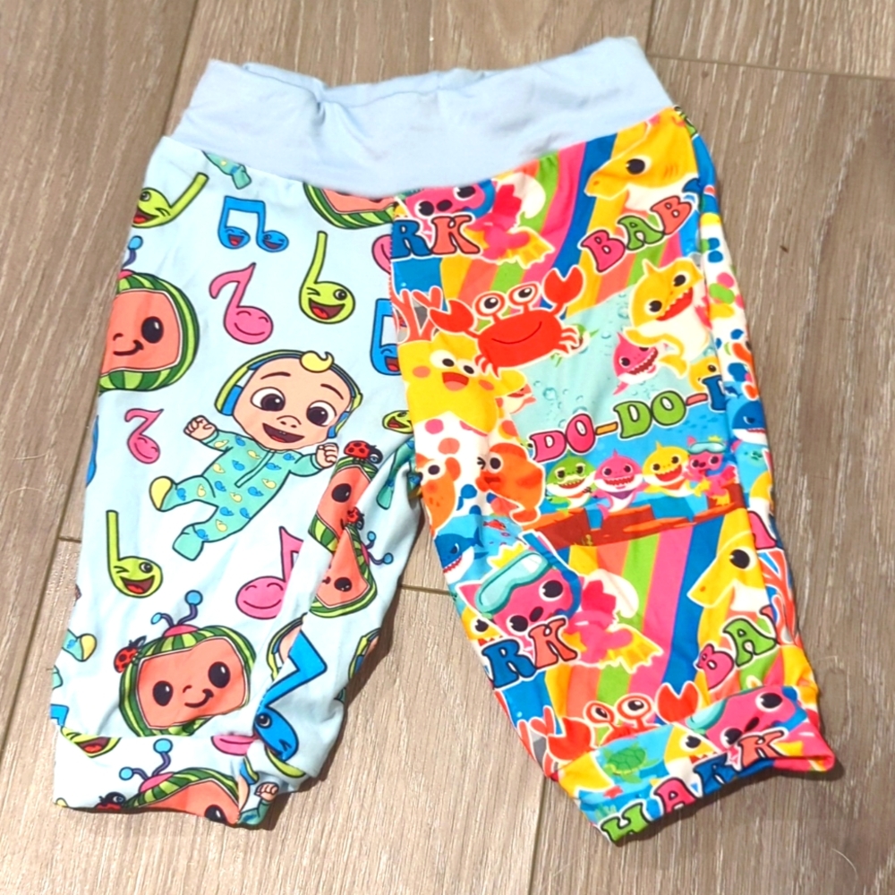 Handmade split baby shark and cocomelon bottoms